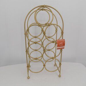 Ashland Fall Blush Romance Wine Holder 7 Bottle Gold Tone 18" x 8.5" x 5.5" New